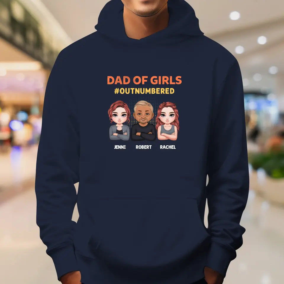 Dad Of Girls Outnumbered - Custom Name - Personalized Gifts For Dad - Sweater