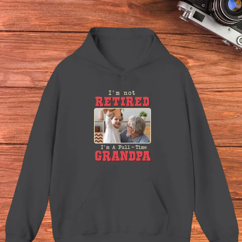 I'm A Full-Time Grandpa - Custom Photo - Personalized Gifts For Grandpa - Sweater