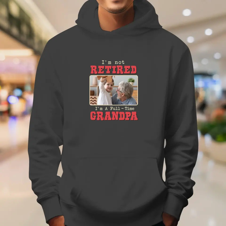 I'm A Full-Time Grandpa - Custom Photo - Personalized Gifts For Grandpa - Sweater