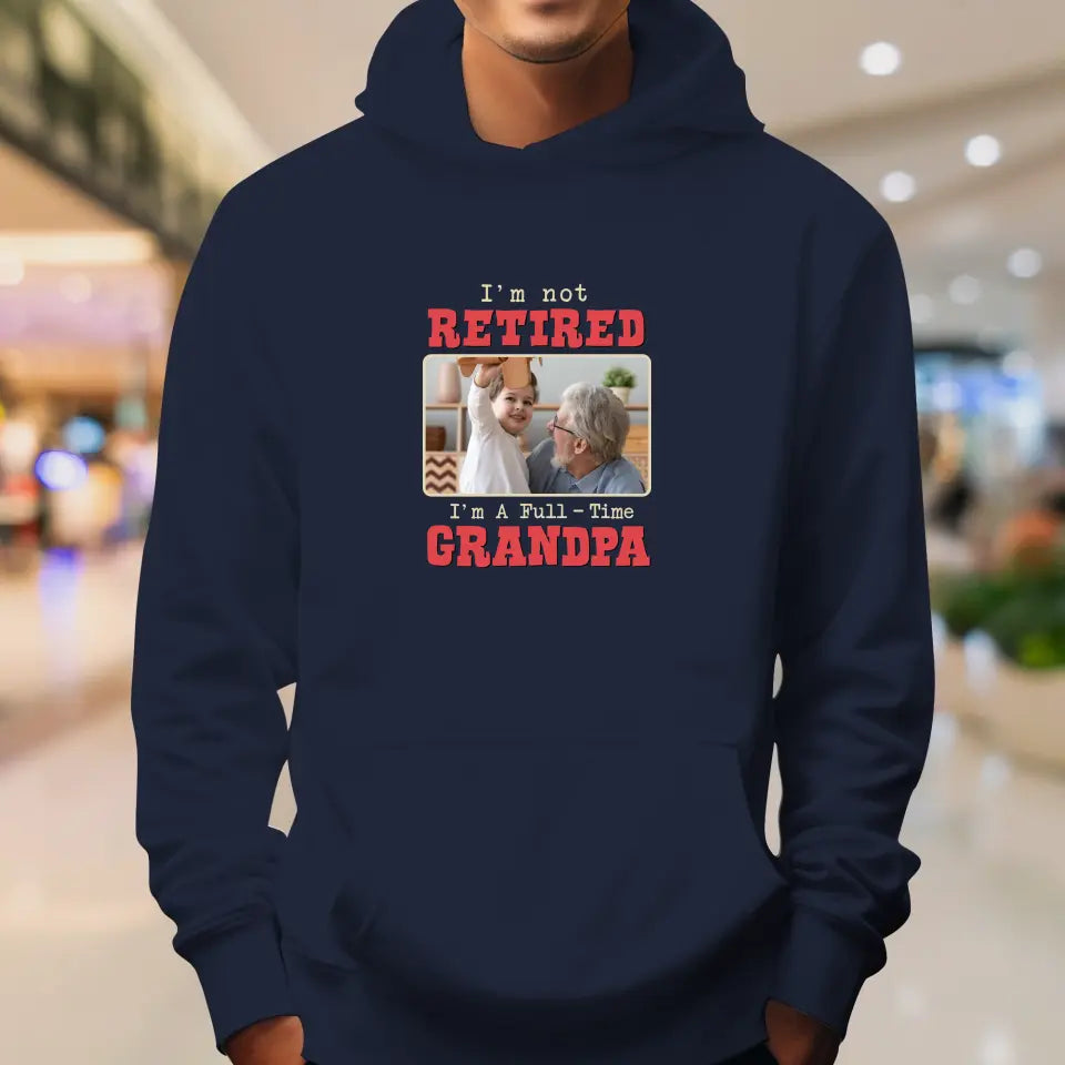 I'm A Full-Time Grandpa - Custom Photo - Personalized Gifts For Grandpa - Sweater