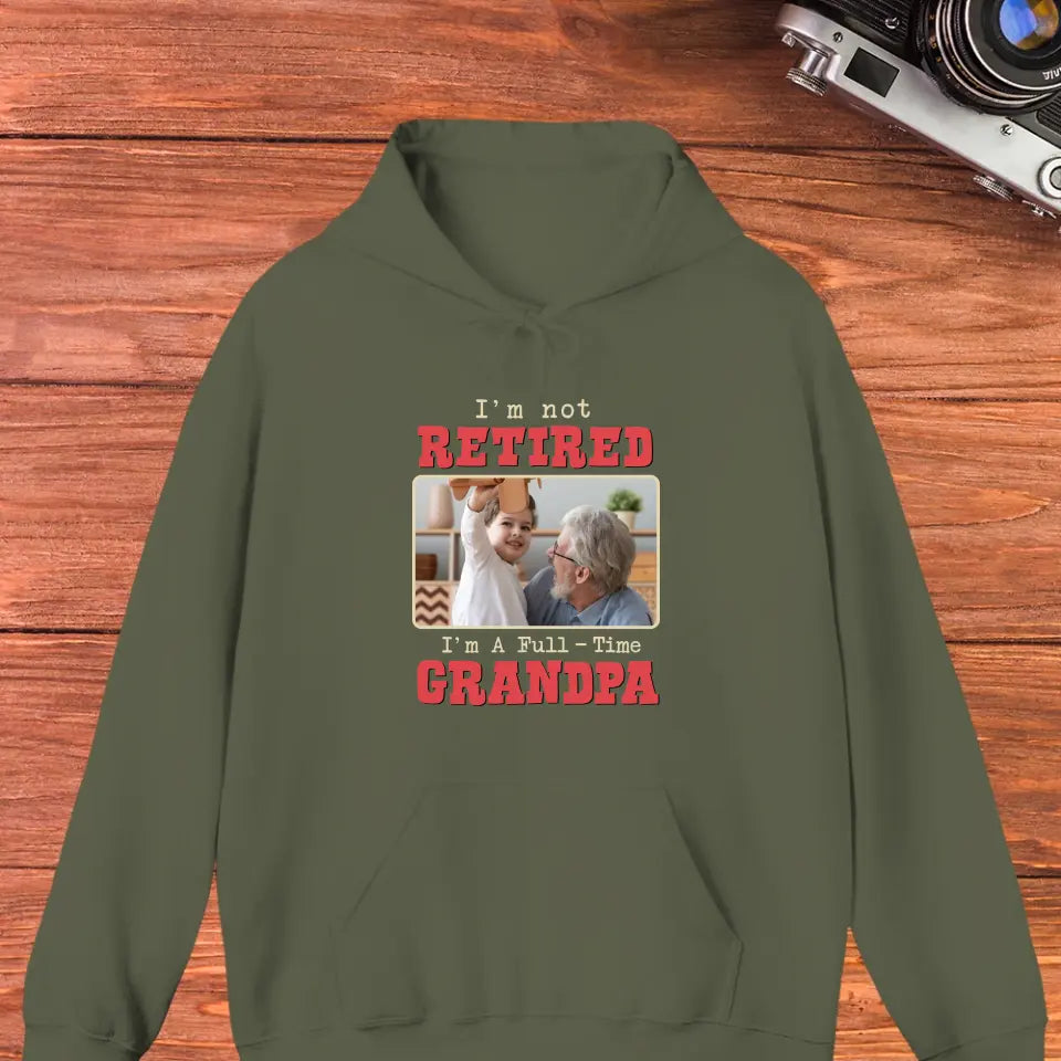 I'm A Full-Time Grandpa - Custom Photo - Personalized Gifts For Grandpa - Sweater