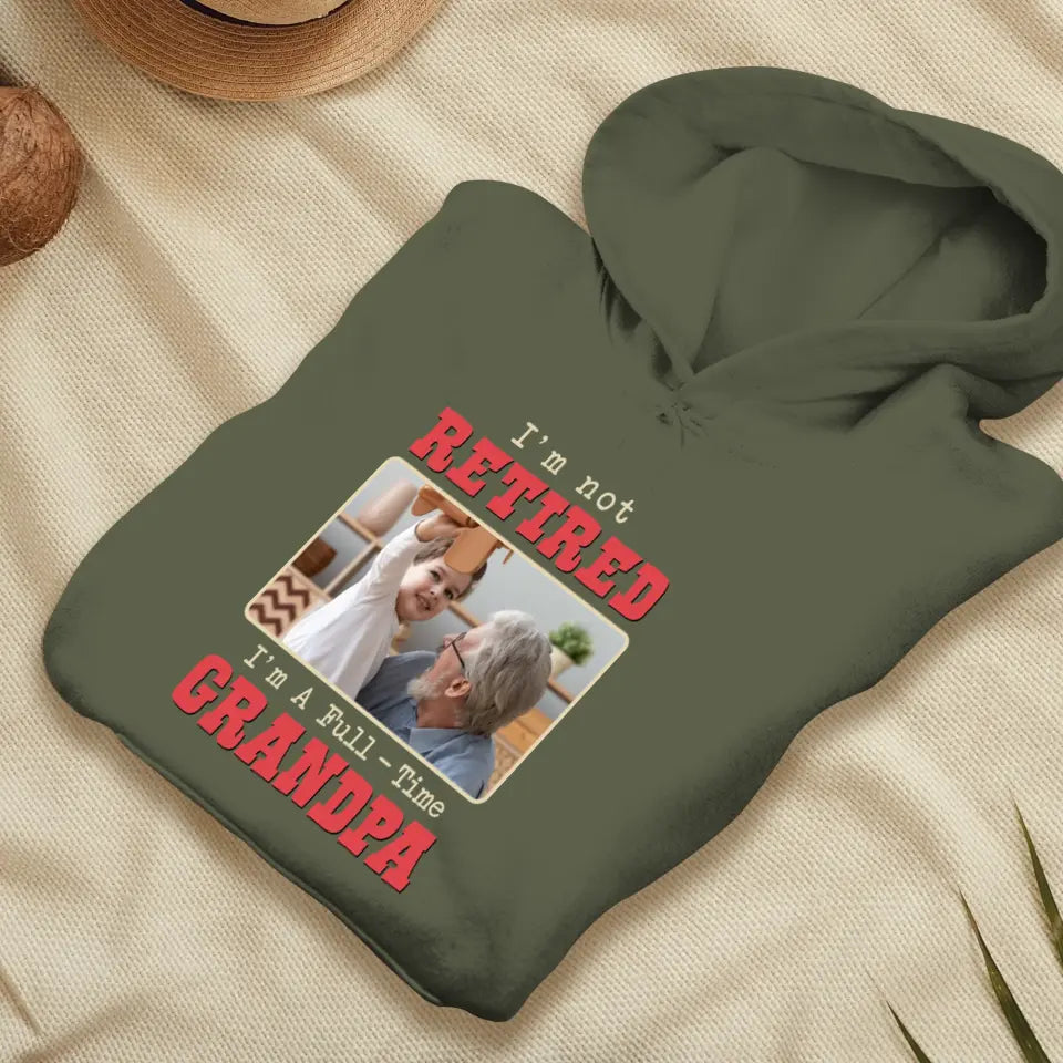 I'm A Full-Time Grandpa - Custom Photo - Personalized Gifts For Grandpa - Sweater