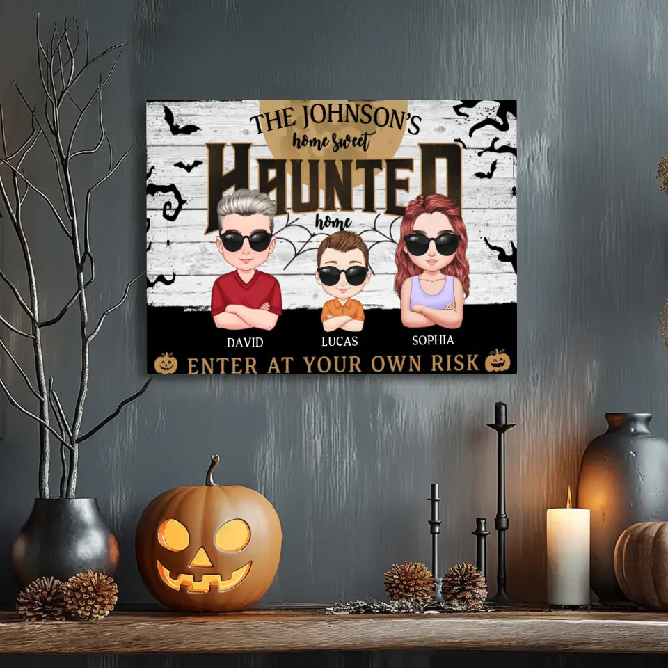 Home Sweet Haunted Home - Custom Name - Personalized Gifts For Family - Canvas Gallery Wraps