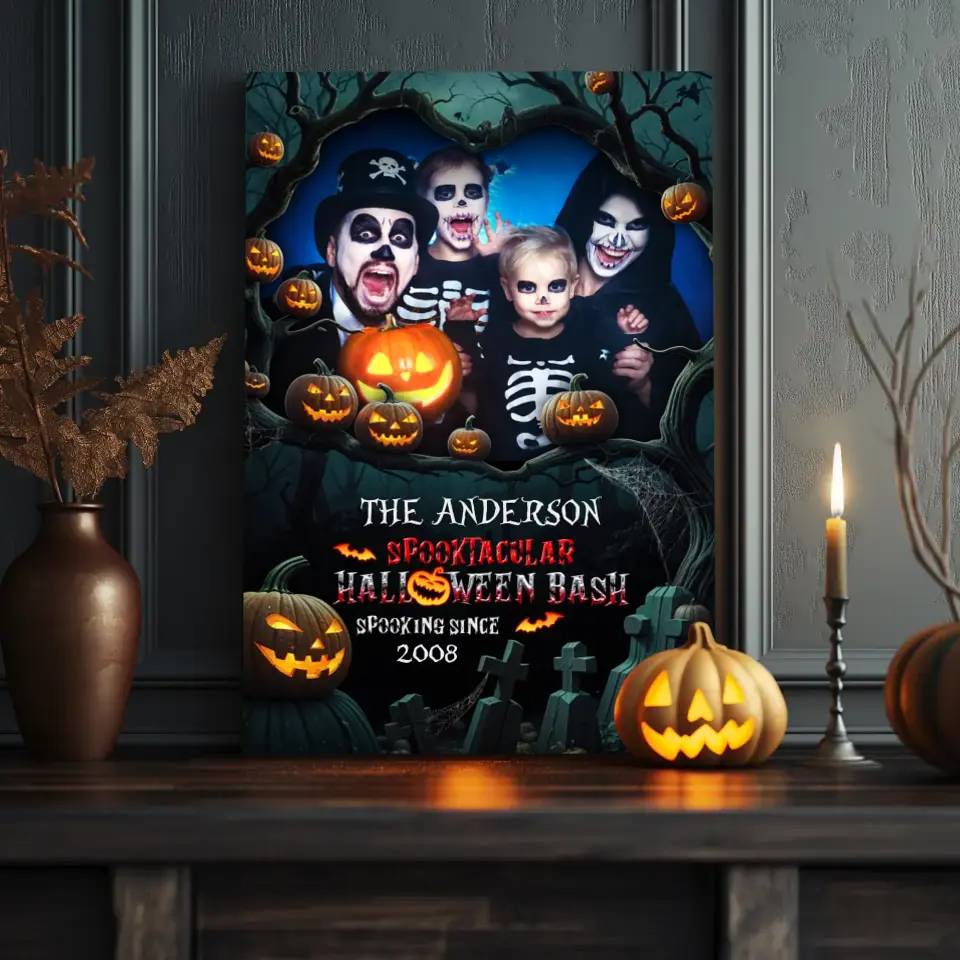 Spooktacular Halloween Bash - Custom Photo - Personalized Gifts For Family - Canvas Gallery Wraps