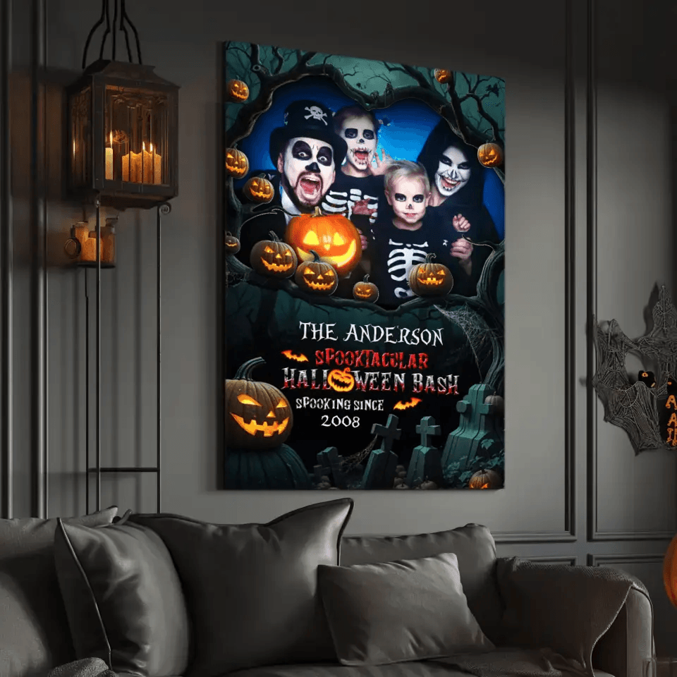 Spooktacular Halloween Bash - Custom Photo - Personalized Gifts For Family - Canvas Gallery Wraps