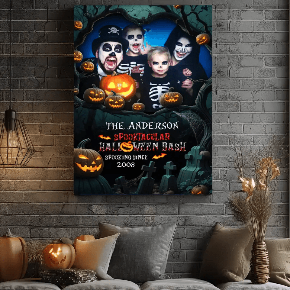 Spooktacular Halloween Bash - Custom Photo - Personalized Gifts For Family - Canvas Gallery Wraps