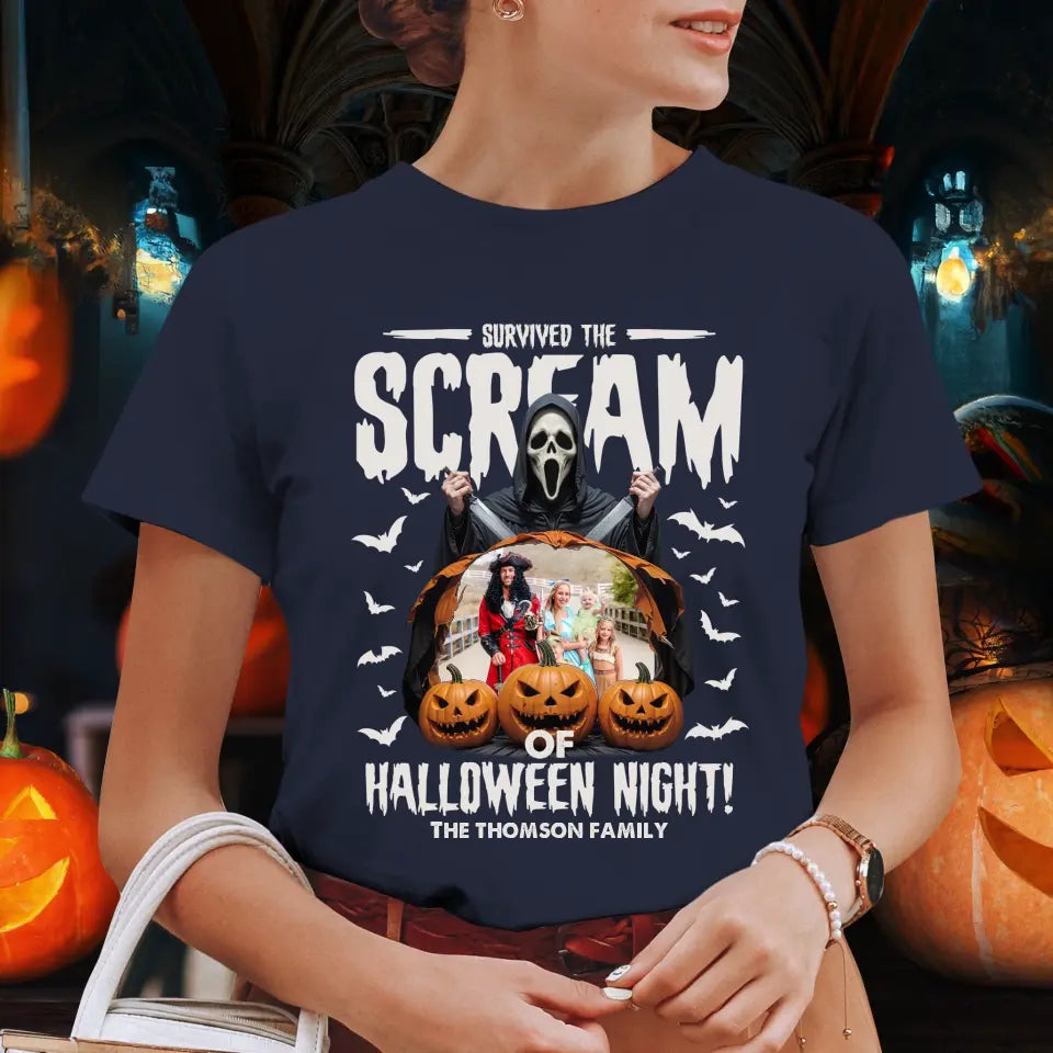 Survived The Scream - Custom Photo - Personalized Gifts For Family - T-shirt