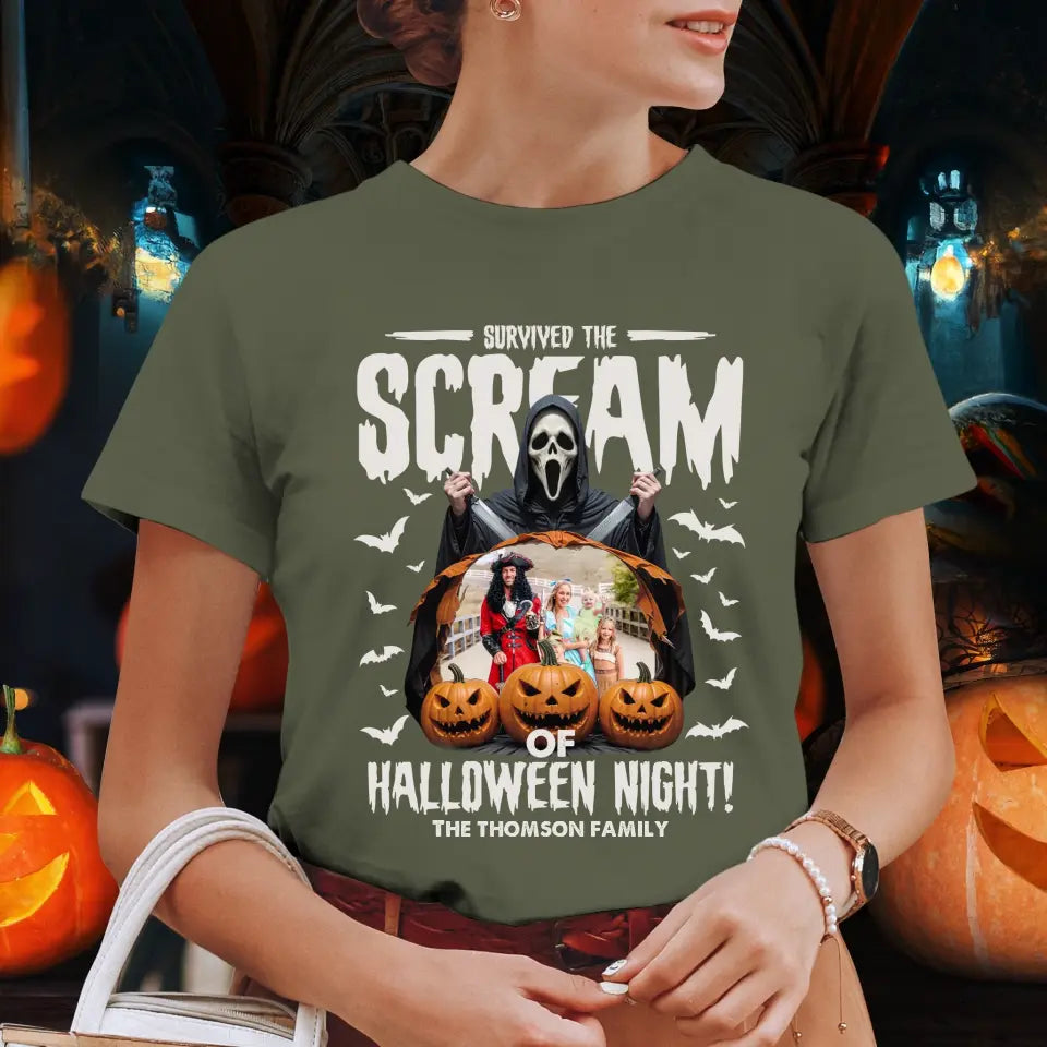 Survived The Scream - Custom Photo - Personalized Gifts For Family - T-shirt