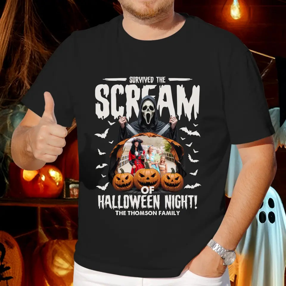 Survived The Scream - Custom Photo - Personalized Gifts For Family - T-shirt