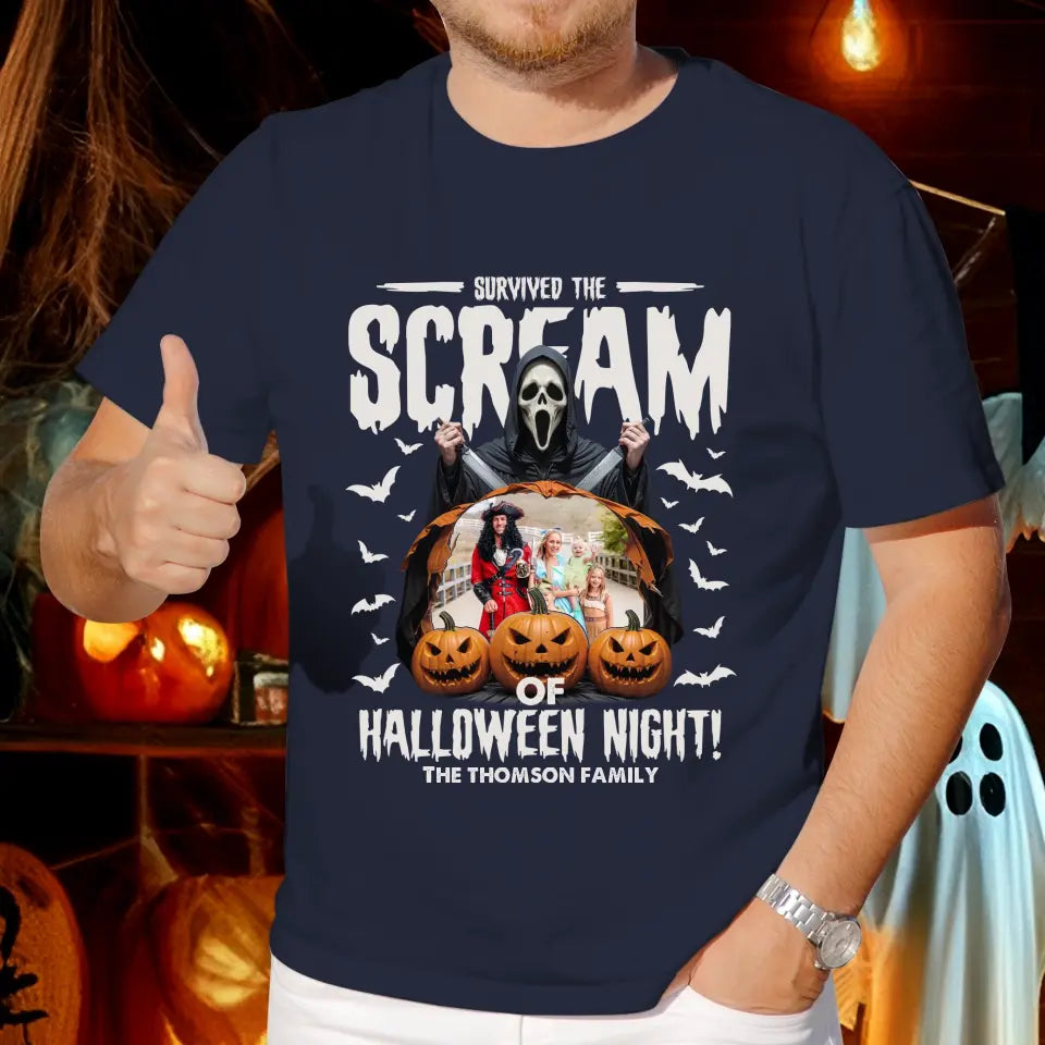 Survived The Scream - Custom Photo - Personalized Gifts For Family - T-shirt