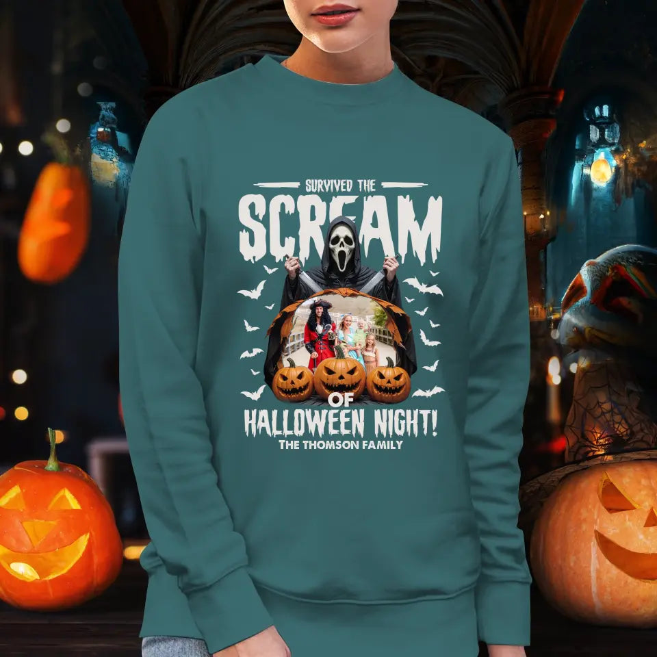 Survived The Scream - Custom Photo - Personalized Gifts For Family - T-shirt