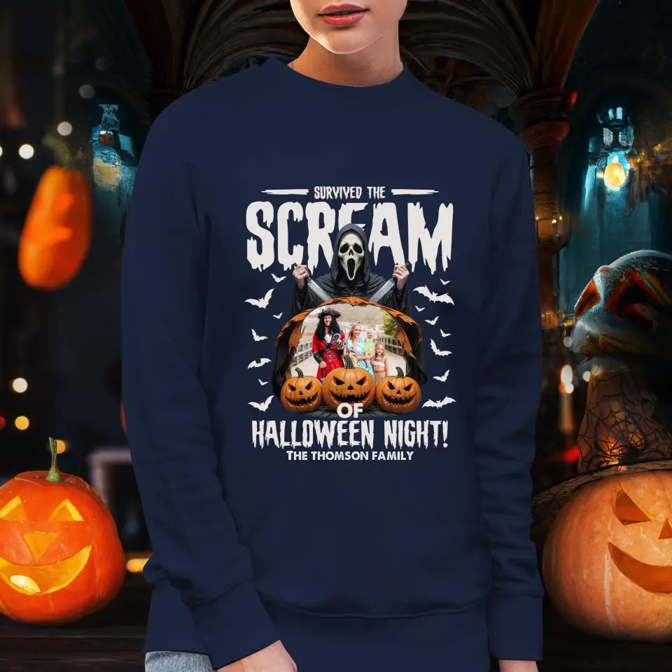 Survived The Scream - Custom Photo - Personalized Gifts For Family - T-shirt