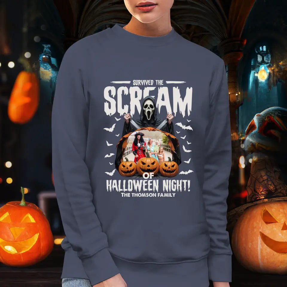 Survived The Scream - Custom Photo - Personalized Gifts For Family - T-shirt