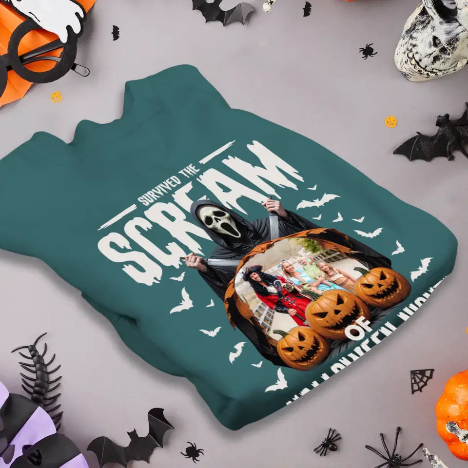 Survived The Scream - Custom Photo - Personalized Gifts For Family - T-shirt