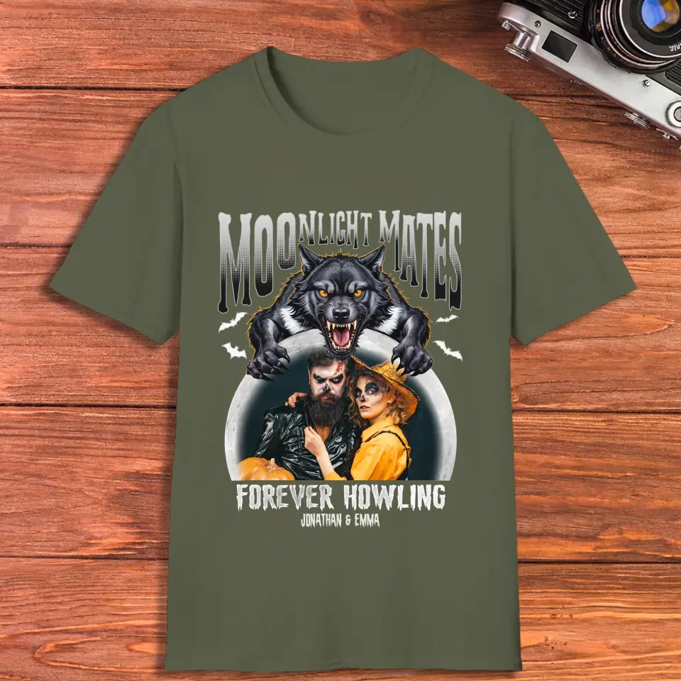 Moonligtht Mates - Custom Photo - Personalized Gifts For Couple - T-shirt