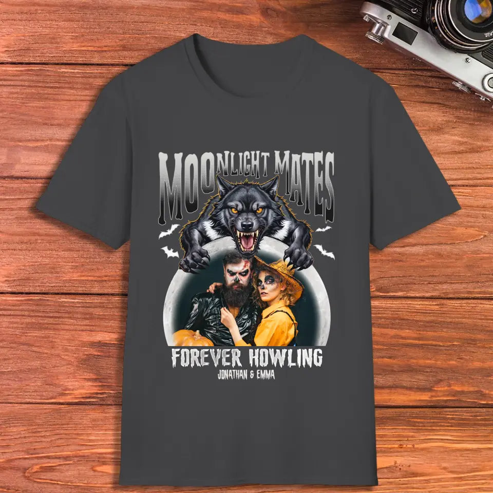 Moonligtht Mates - Custom Photo - Personalized Gifts For Couple - T-shirt