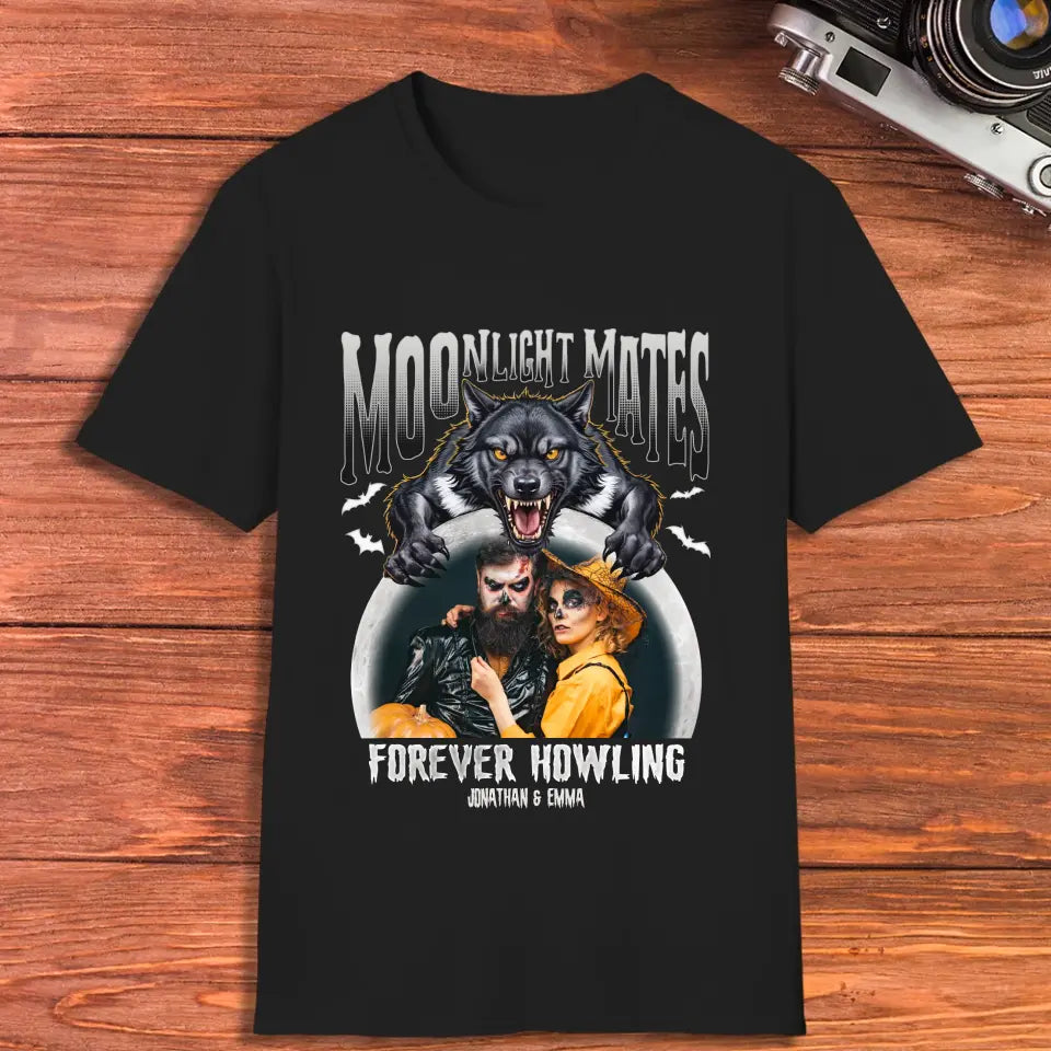 Moonligtht Mates - Custom Photo - Personalized Gifts For Couple - T-shirt