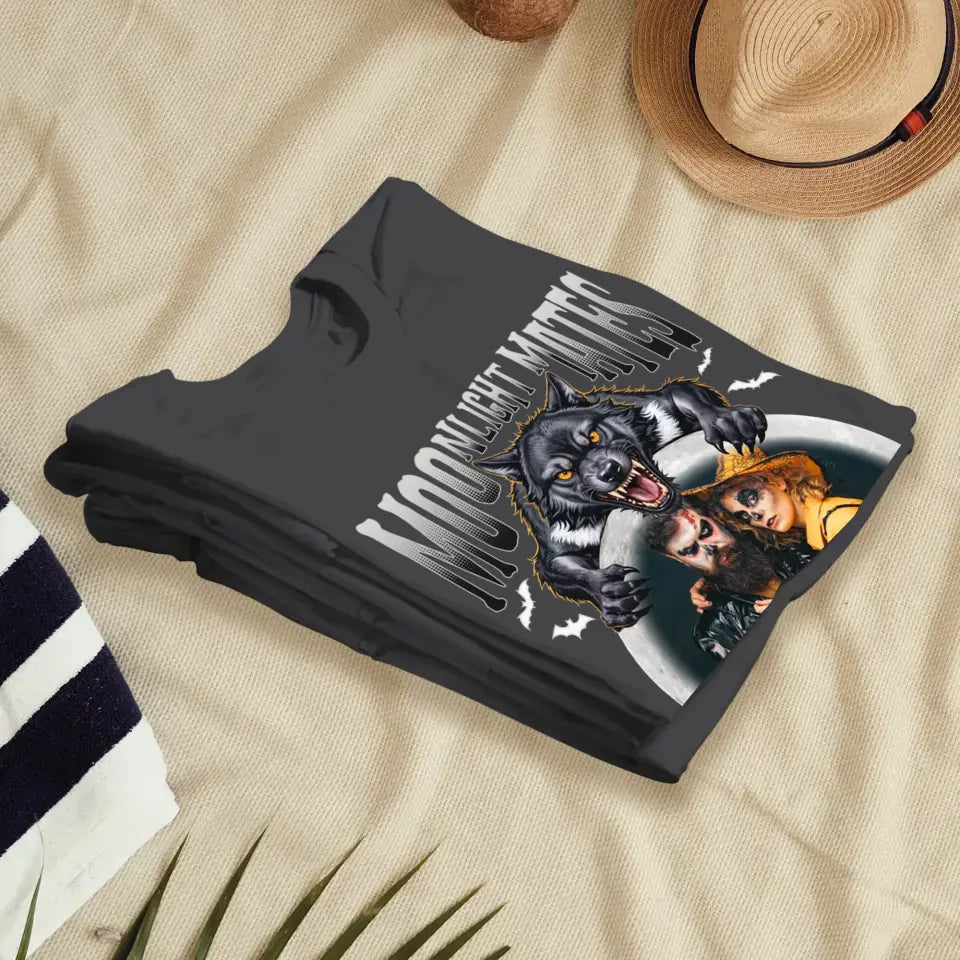 Moonligtht Mates - Custom Photo - Personalized Gifts For Couple - T-shirt