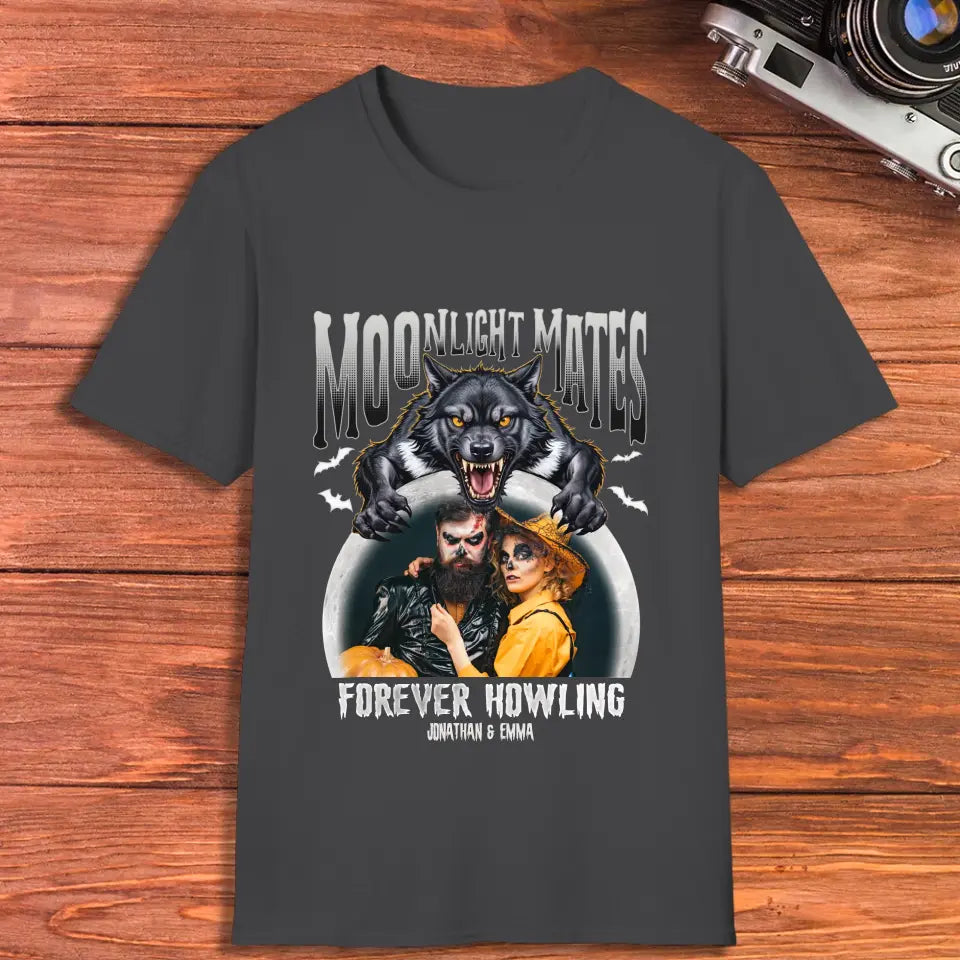 Moonligtht Mates - Custom Photo - Personalized Gifts For Couple - T-shirt