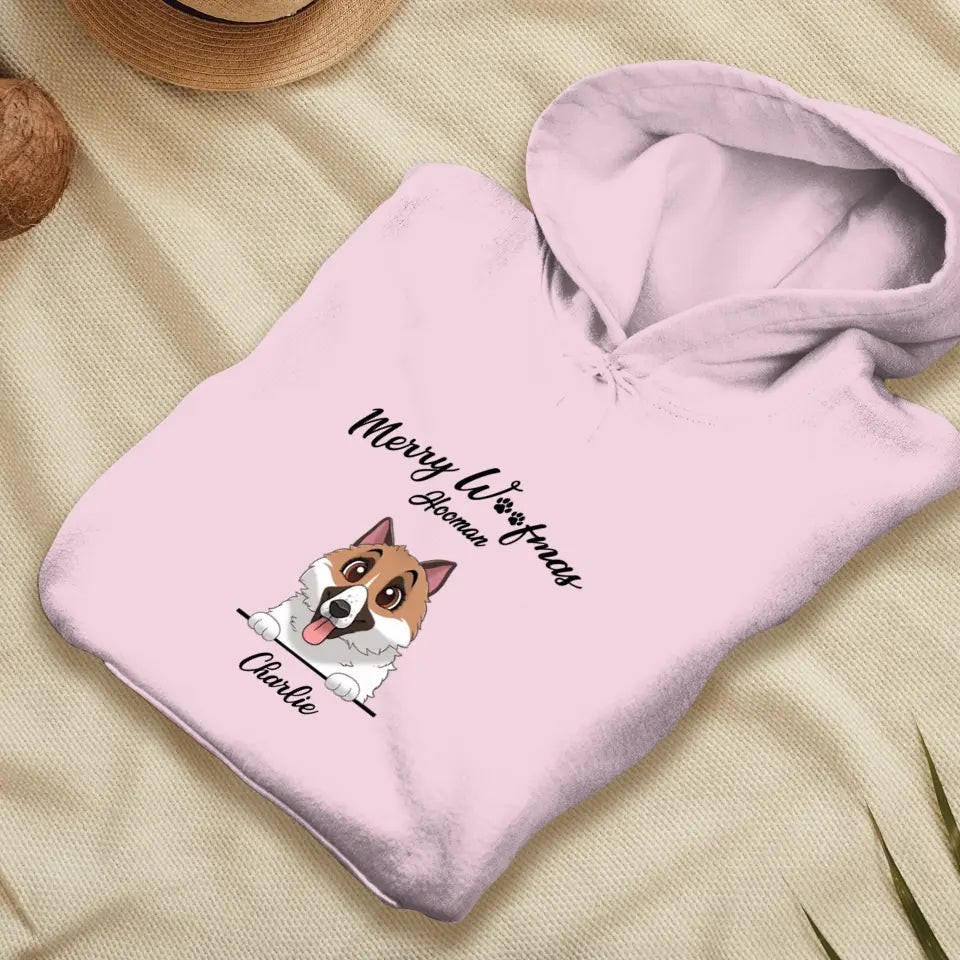 Merry Woofmas - Custom Name - Personalized Gifts For Dog Lovers - T-shirt