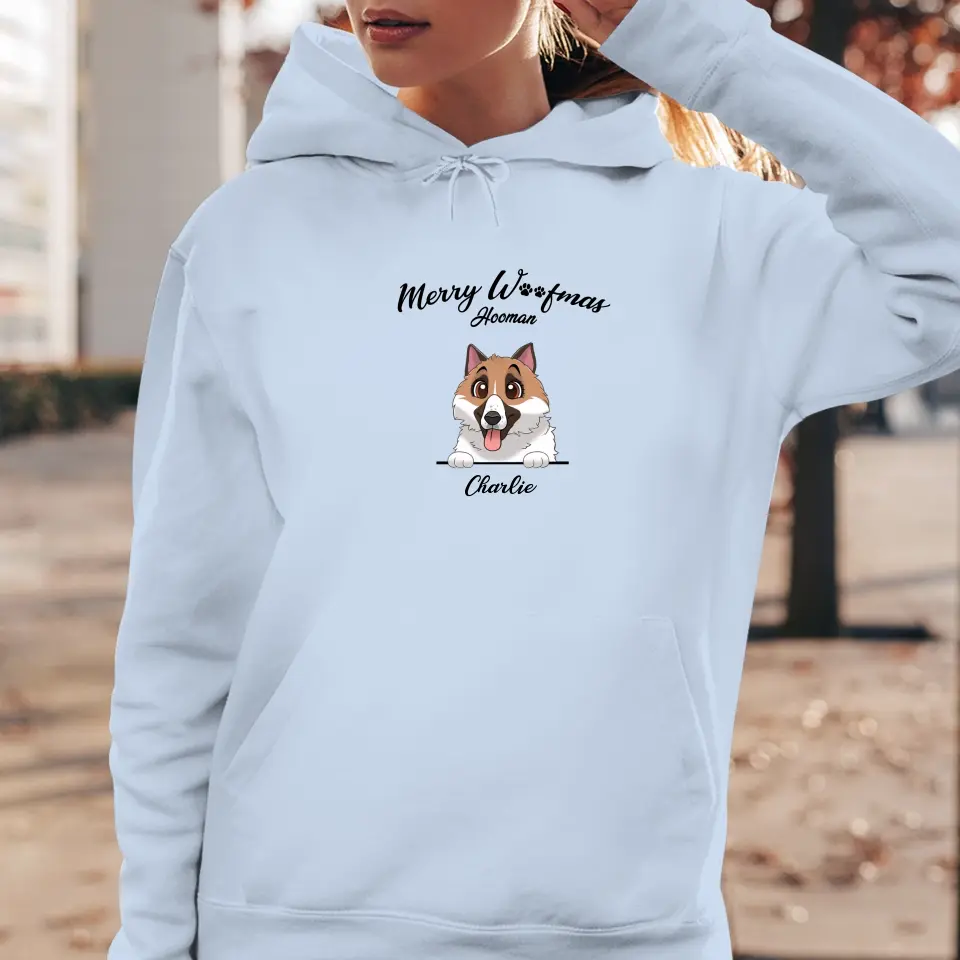 Merry Woofmas - Custom Name - Personalized GIfts For Dog Lovers - Hoodie