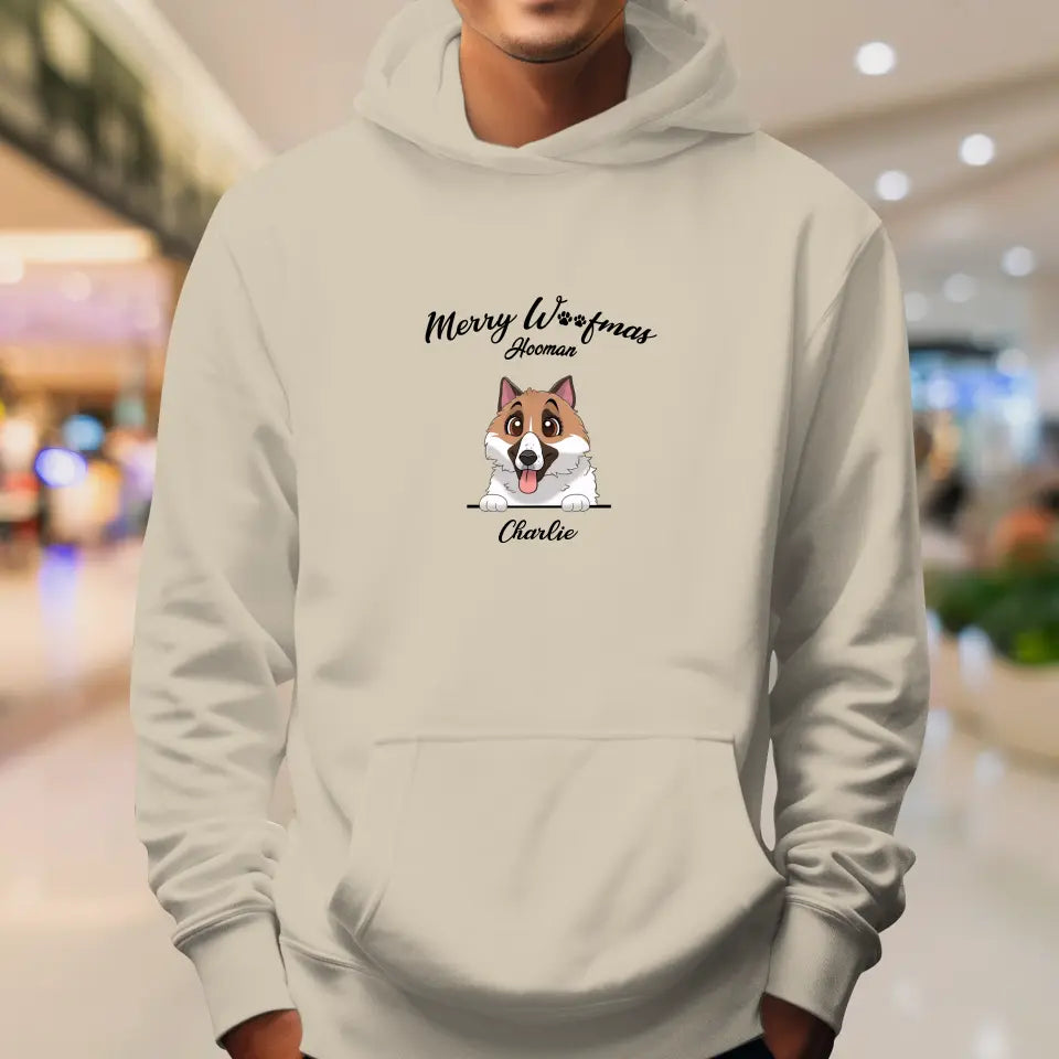 Merry Woofmas - Custom Name - Personalized GIfts For Dog Lovers - Hoodie