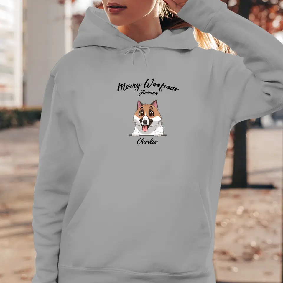 Merry Woofmas - Custom Name - Personalized GIfts For Dog Lovers - Hoodie