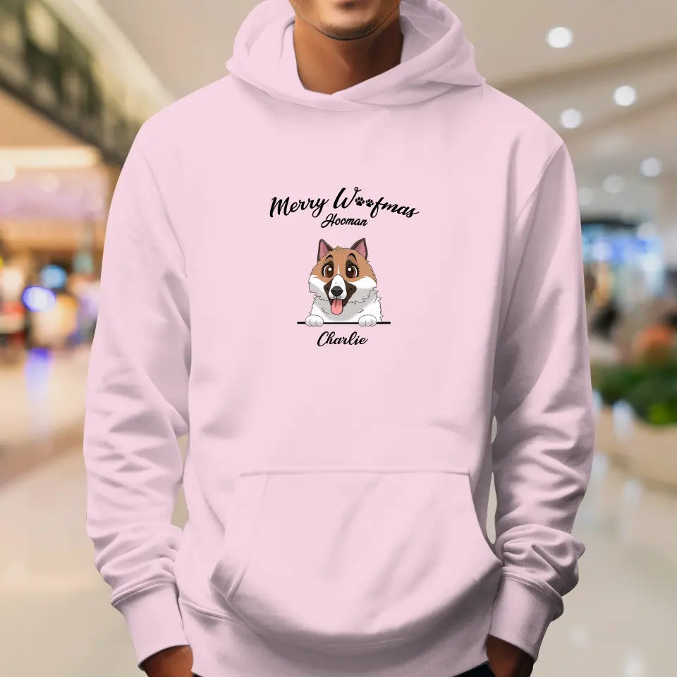 Merry Woofmas - Custom Name - Personalized GIfts For Dog Lovers - Hoodie