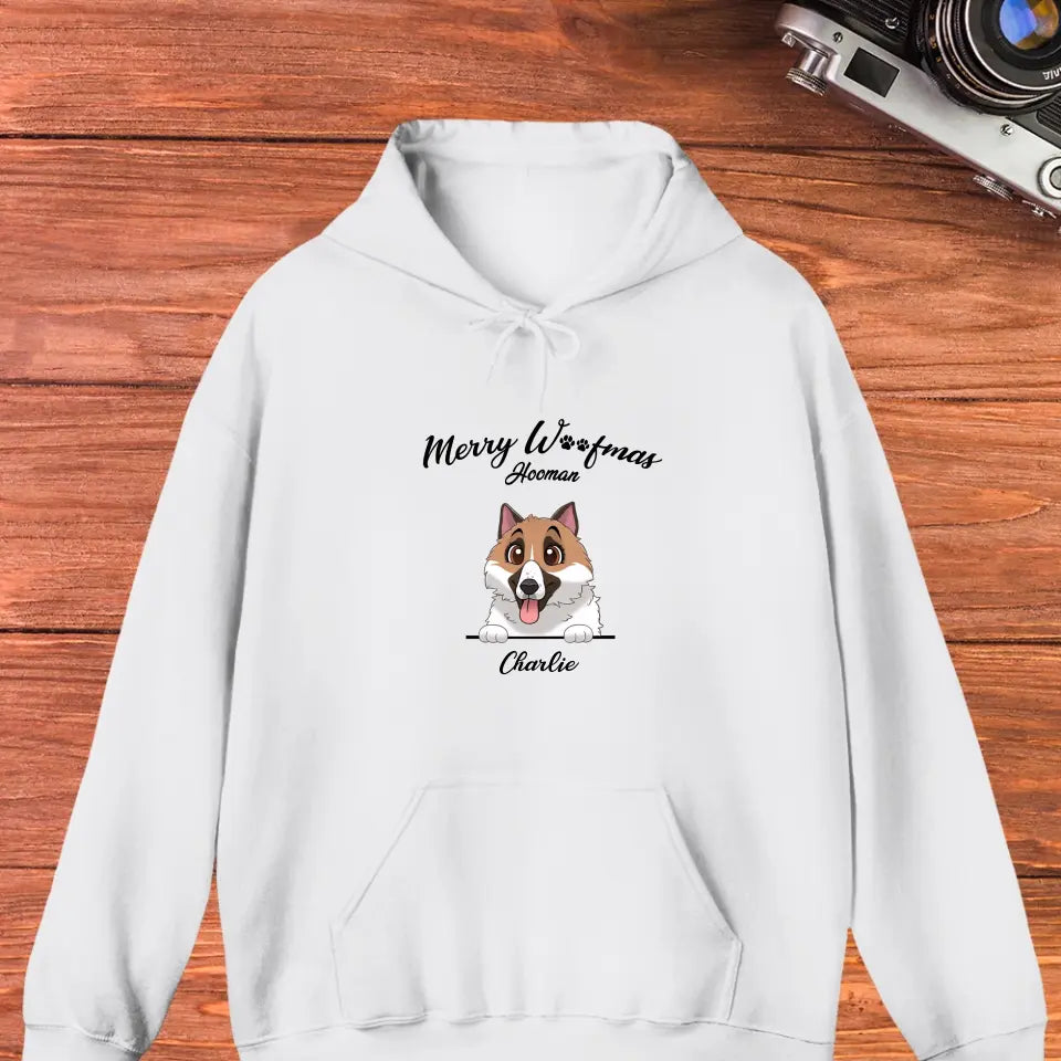 Merry Woofmas - Custom Name - Personalized GIfts For Dog Lovers - Hoodie