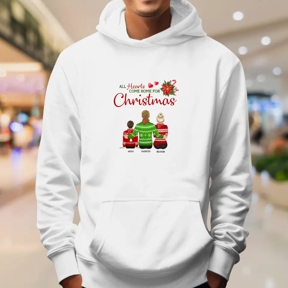 All Hearts Come Home For Christmas - Custom Quote - Personalized Gifts For Family - T-Shirt