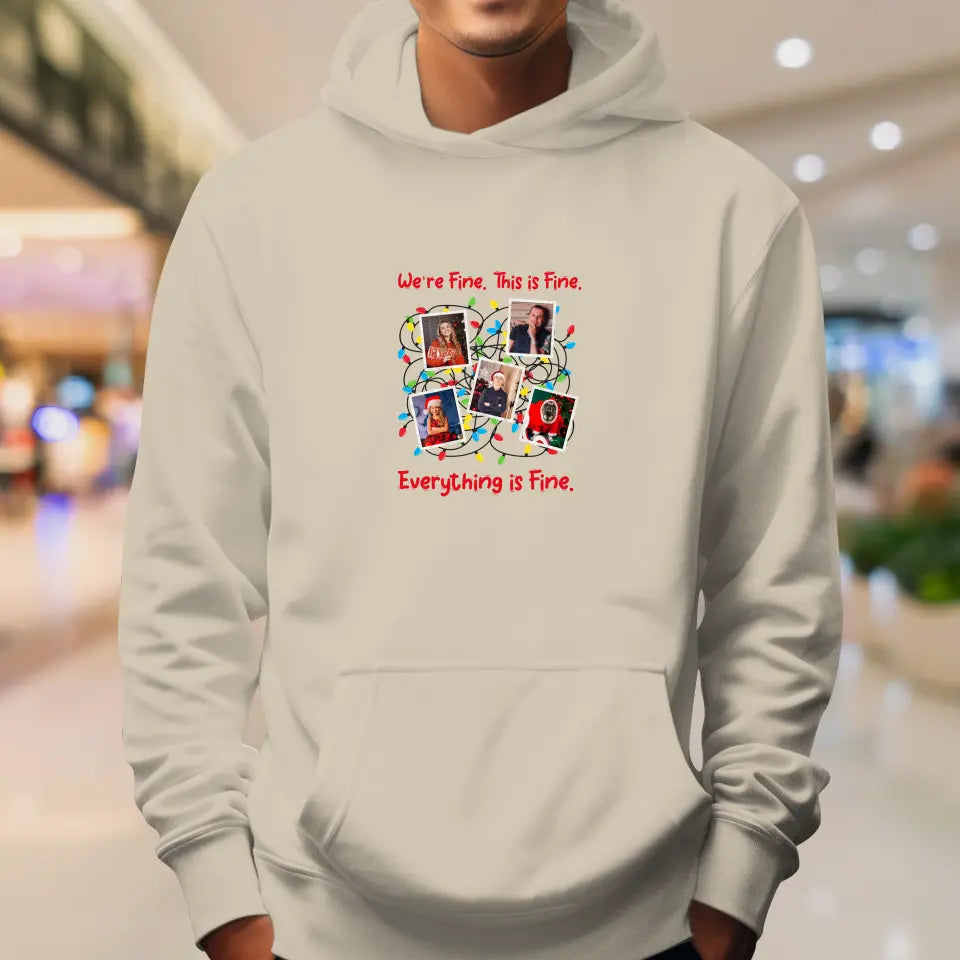 We Are Fine This Is Fine - Custom Photo - Personalized Gift For Family - Sweater