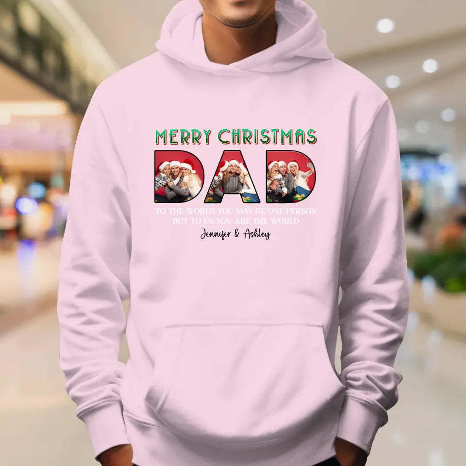 Merry Christmas Dad - Custom Photo - Personalized Gifts For Dad - T-shirt