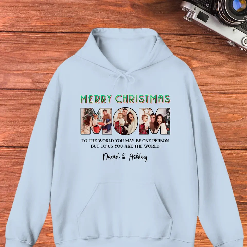 Merry Christmas Mom - Custom Name - Personalized Gifts For Mom - Hoodie