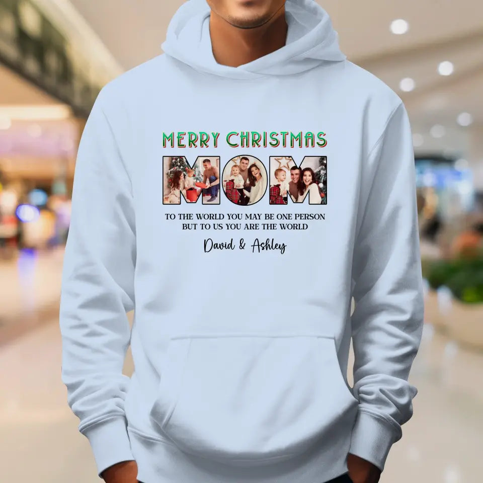 Merry Christmas Mom - Custom Name - Personalized Gifts For Mom - Hoodie