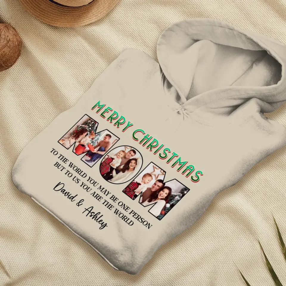 Merry Christmas Mom - Custom Name - Personalized Gifts For Mom - Hoodie