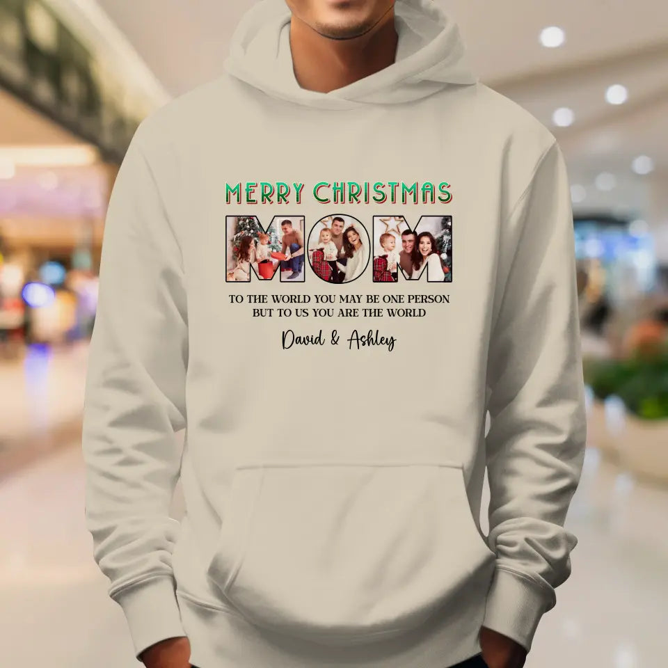 Merry Christmas Mom - Custom Name - Personalized Gifts For Mom - Hoodie