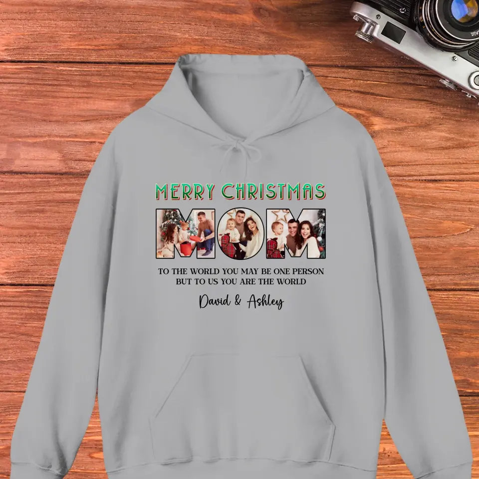 Merry Christmas Mom - Custom Name - Personalized Gifts For Mom - Hoodie