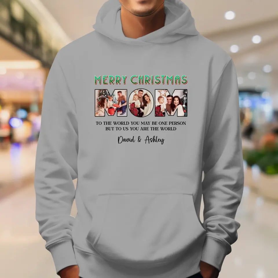 Merry Christmas Mom - Custom Name - Personalized Gifts For Mom - Hoodie