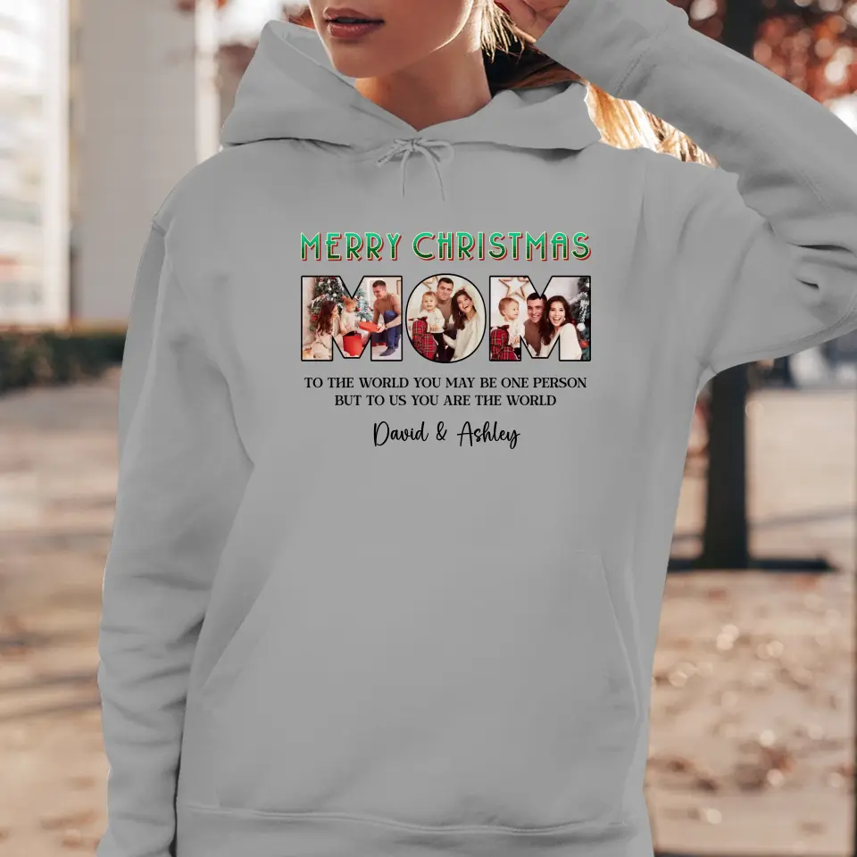 Merry Christmas Mom - Custom Name - Personalized Gifts For Mom - Hoodie