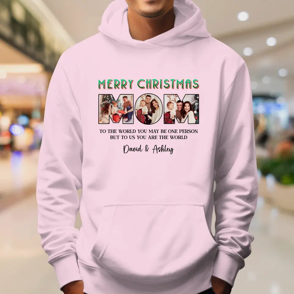 Merry Christmas Mom - Custom Name - Personalized Gifts For Mom - Hoodie