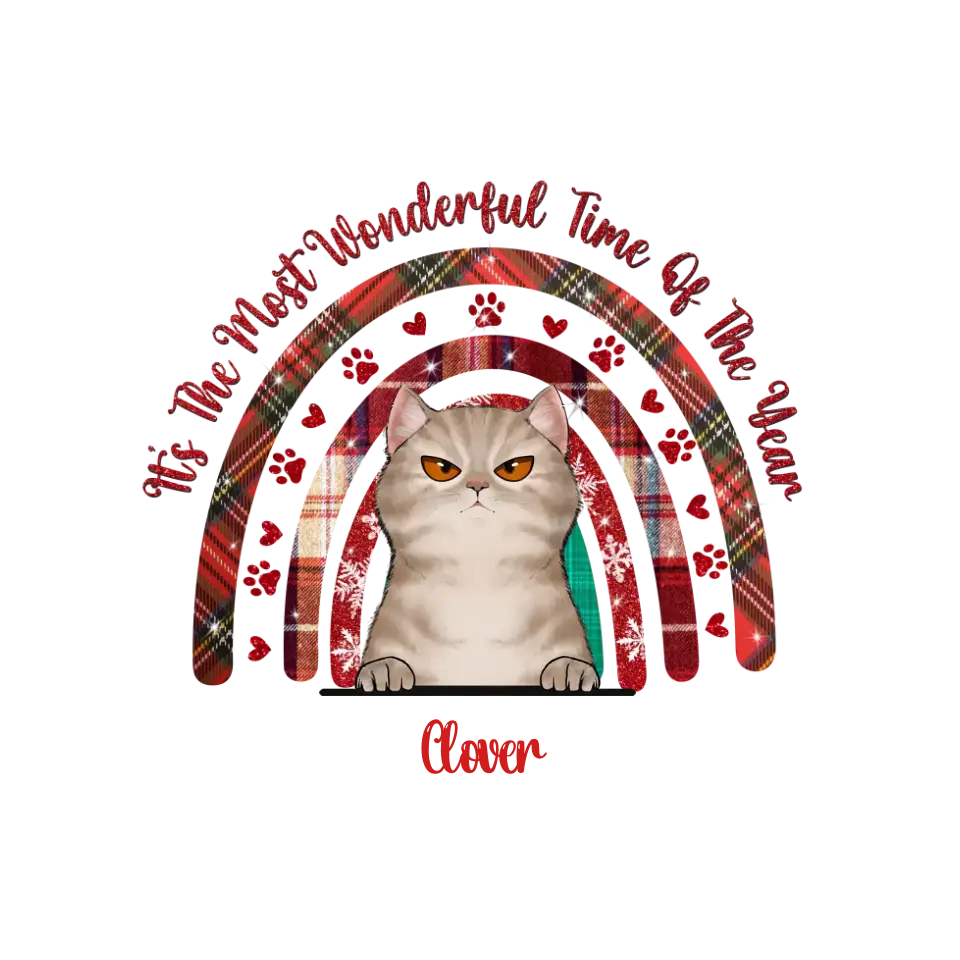 It's The Most Wonderful Time Of The Year - Custom Name - Personalized Gifts For Cat Lovers - T-shirt