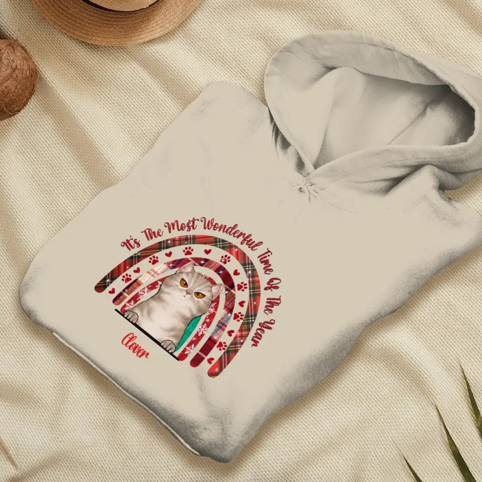 It's The Most Wonderful Time Of The Year - Custom Name - Personalized Gifts For Cat Lovers - T-shirt