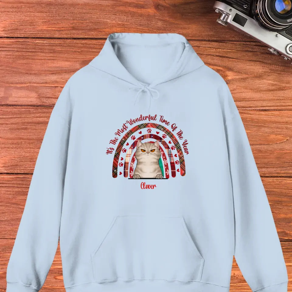 It's The Most Wonderful Time Of The Year -  Custom Name - Personalized Gift For Cat Lovers - Hoodie
