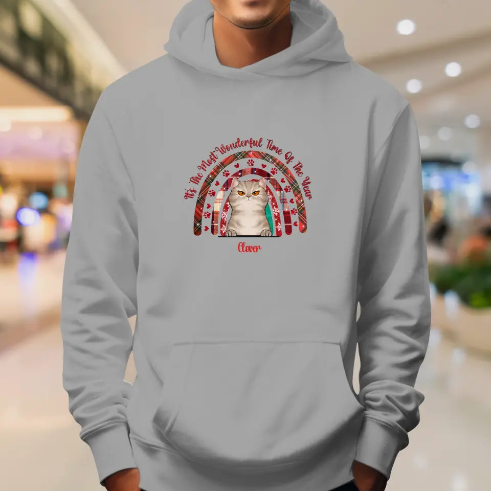 It's The Most Wonderful Time Of The Year -  Custom Name - Personalized Gift For Cat Lovers - Hoodie