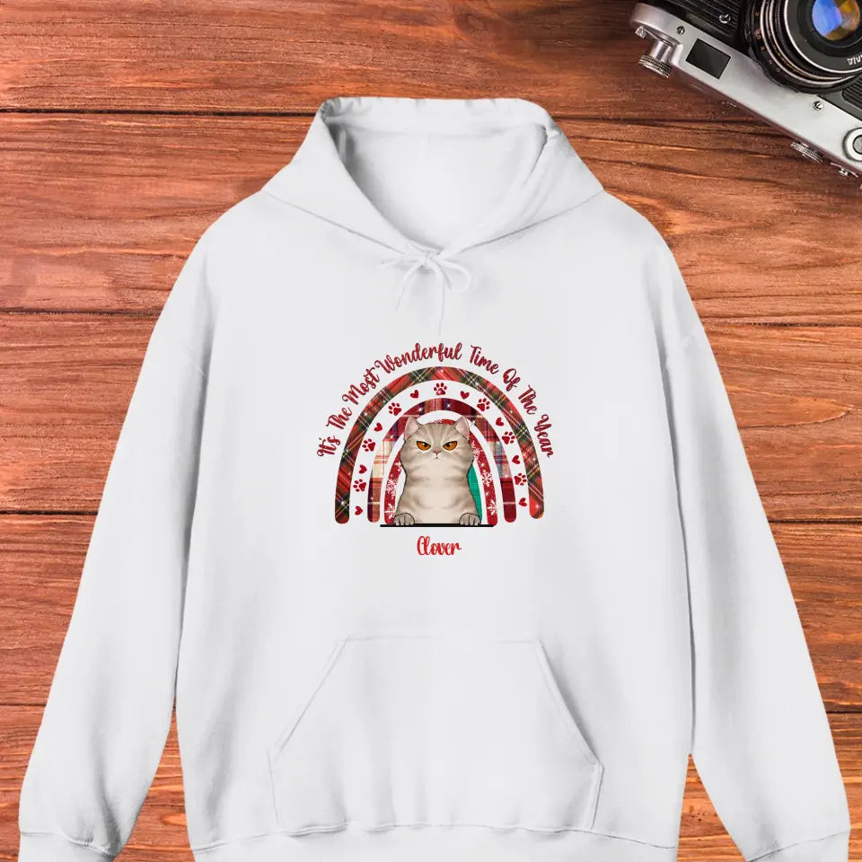 It's The Most Wonderful Time Of The Year -  Custom Name - Personalized Gift For Cat Lovers - Hoodie