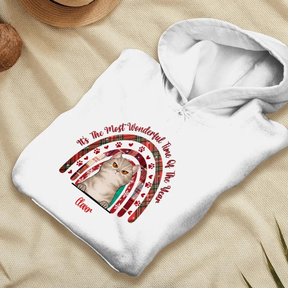 It's The Most Wonderful Time Of The Year -  Custom Name - Personalized Gift For Cat Lovers - Hoodie