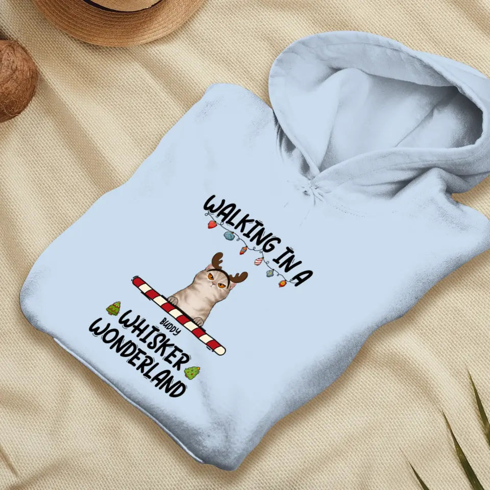 Walking In A Whisker Wonderland - Custom Name - Personalized Gifts For Cat Lovers - Sweater