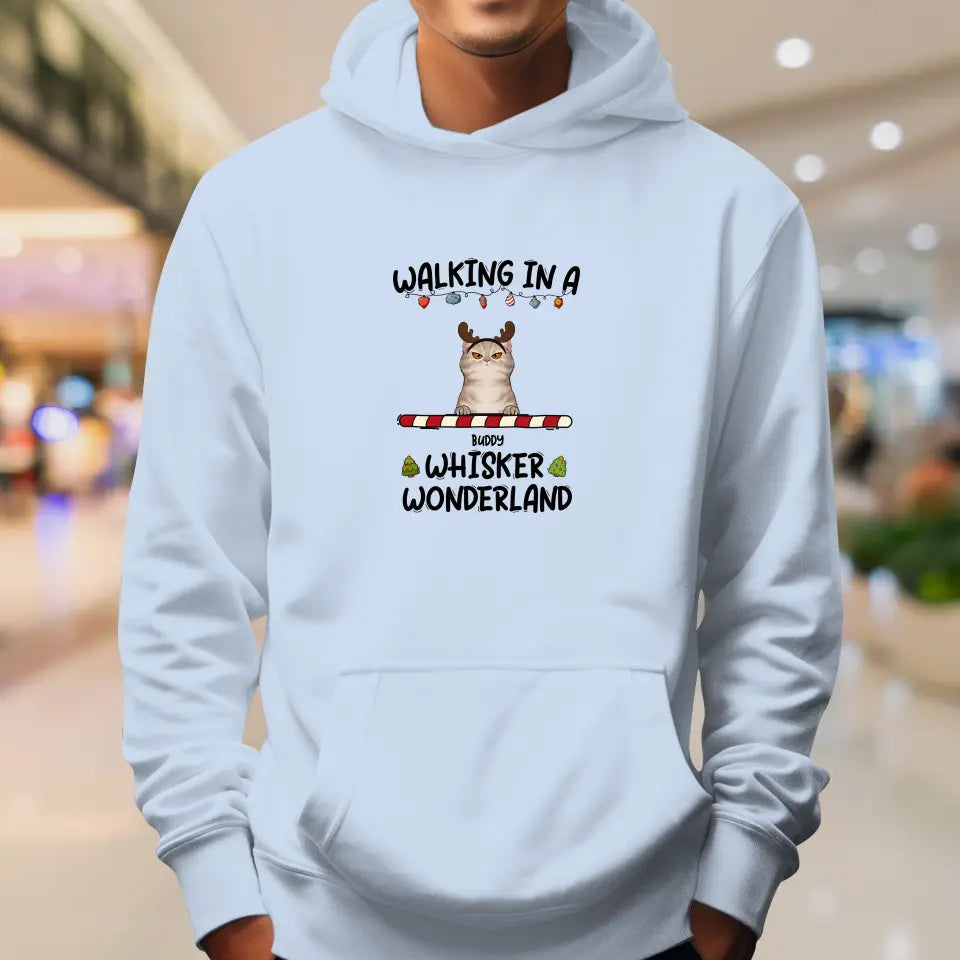 Walking In A Whisker Wonderland - Custom Name - Personalized Gifts For Cat Lovers - Sweater