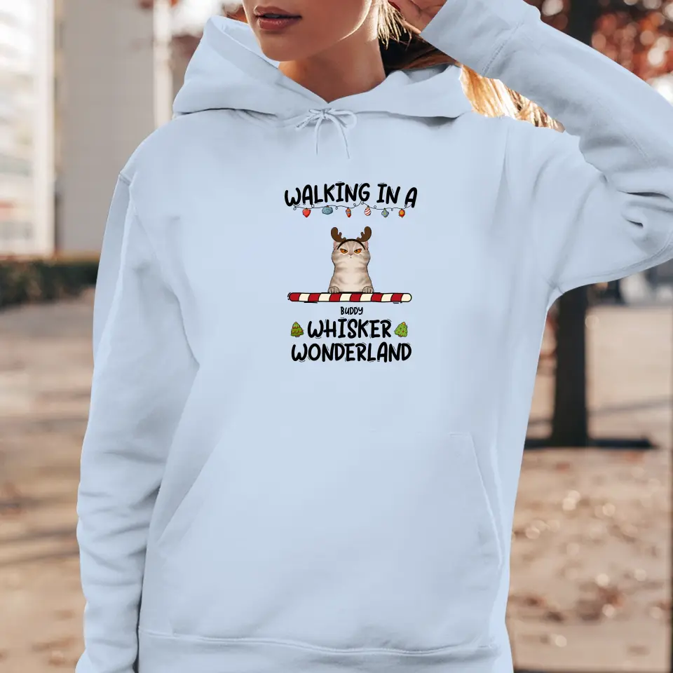 Walking In A Whisker Wonderland - Custom Name - Personalized Gifts For Cat Lovers - Sweater