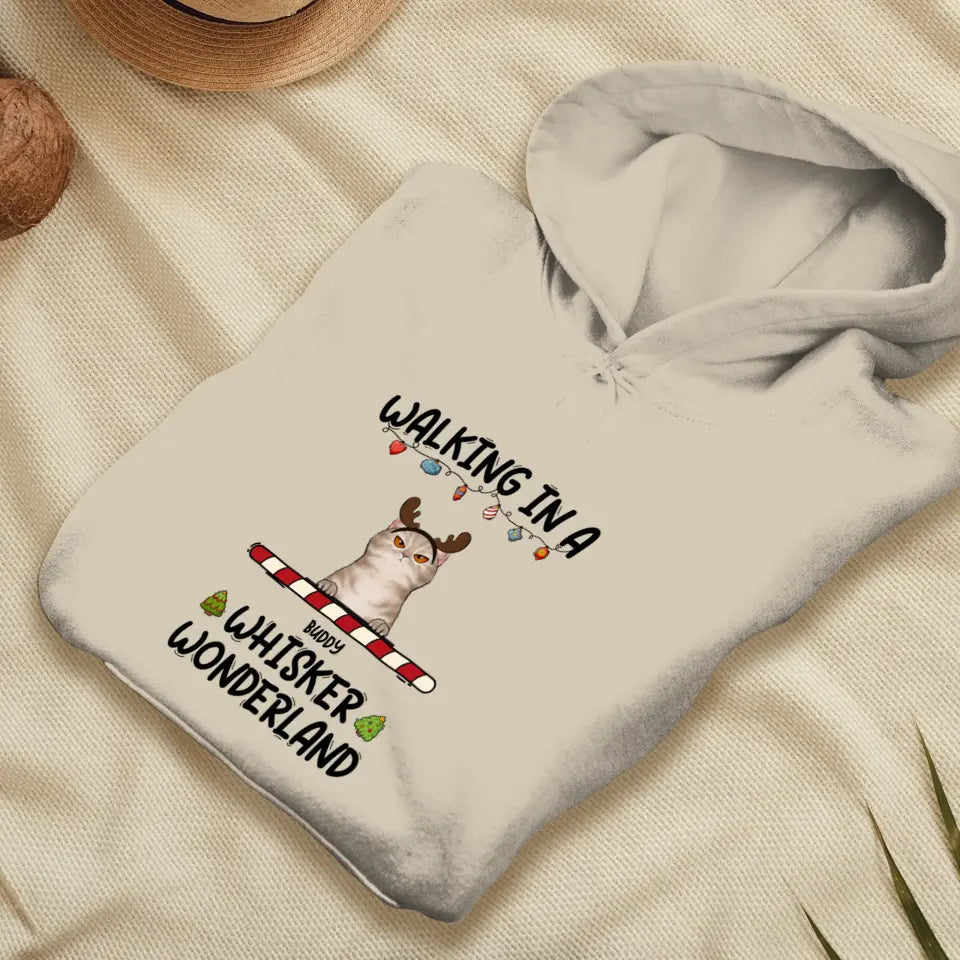 Walking In A Whisker Wonderland - Custom Name - Personalized Gifts For Cat Lovers - Sweater